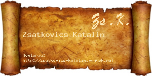 Zsatkovics Katalin névjegykártya